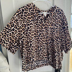 Satin cheeta print shirt